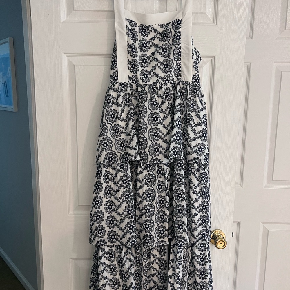 Navy and White Floral Dress